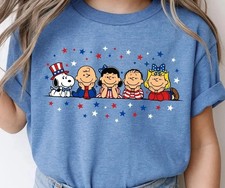 Peanuts Snoopy 4th of July USA Heather Blue P...