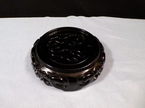 Fenton Black Glass Base for Ogee Box, Ginger Jars, Vases etc. INV4