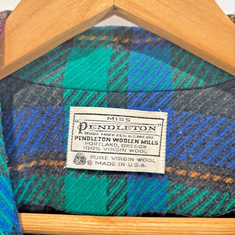 Miss Pendleton Virgin Wool Tartan Plaid Blazer Jacket  Size 10 Vintage 80s 90s - Image 3 of 4