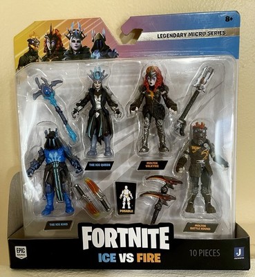 FORTNITE Ice vs Fire Legendary Micro Series 4 pack 2.5'' Action Figures 10pcs new