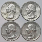(4) 1964-D Washington Quarters - Extra Fine - #0064E