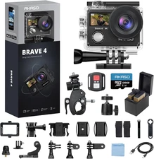 Brave 4 Action Camera 4K 30Fps with 128GB Microsdxc Card 20MP Ultra HD 131FT Wat
