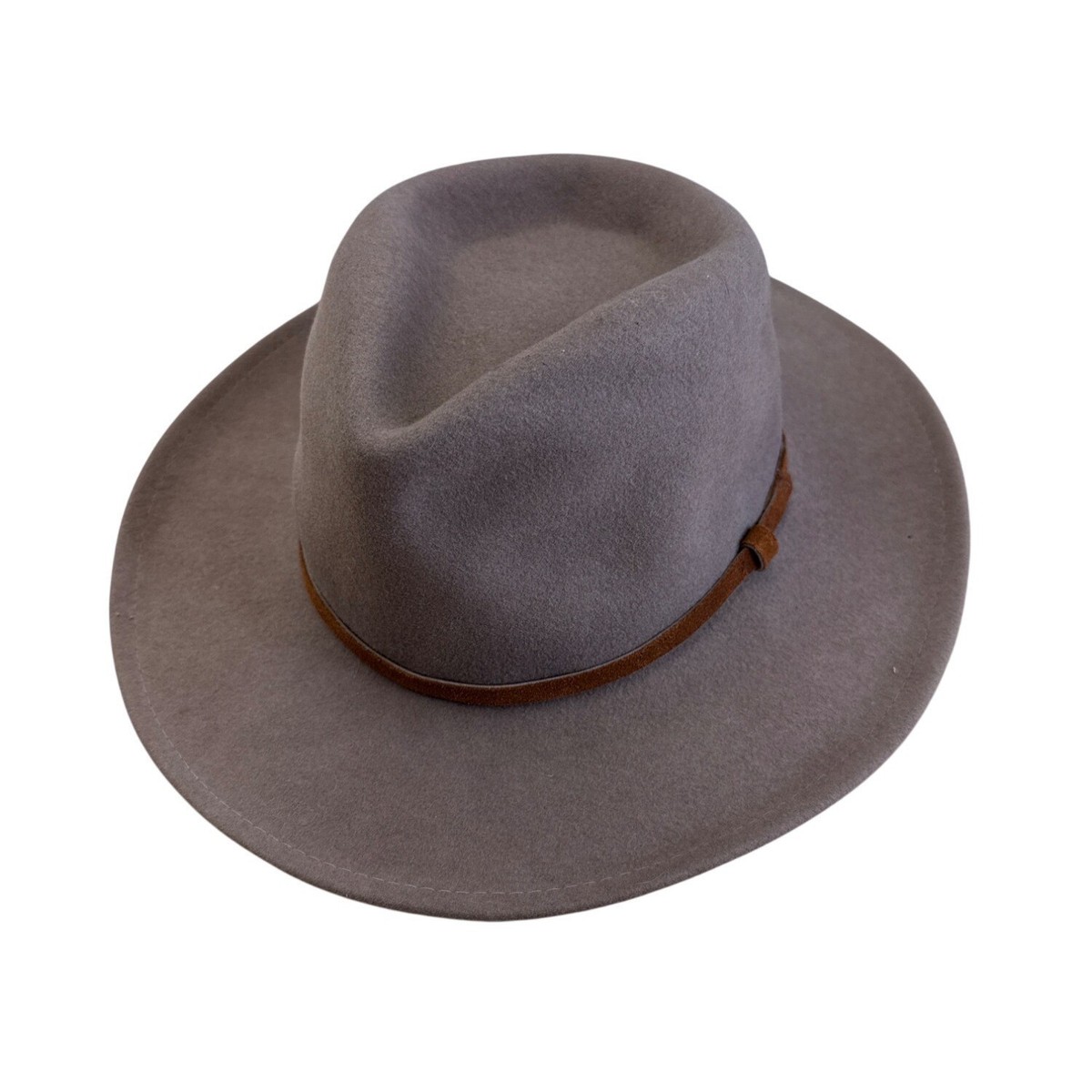 Bailey LiteFelt Fedora Hat Brown Wool Crushable Water-Repellent Mens Size S