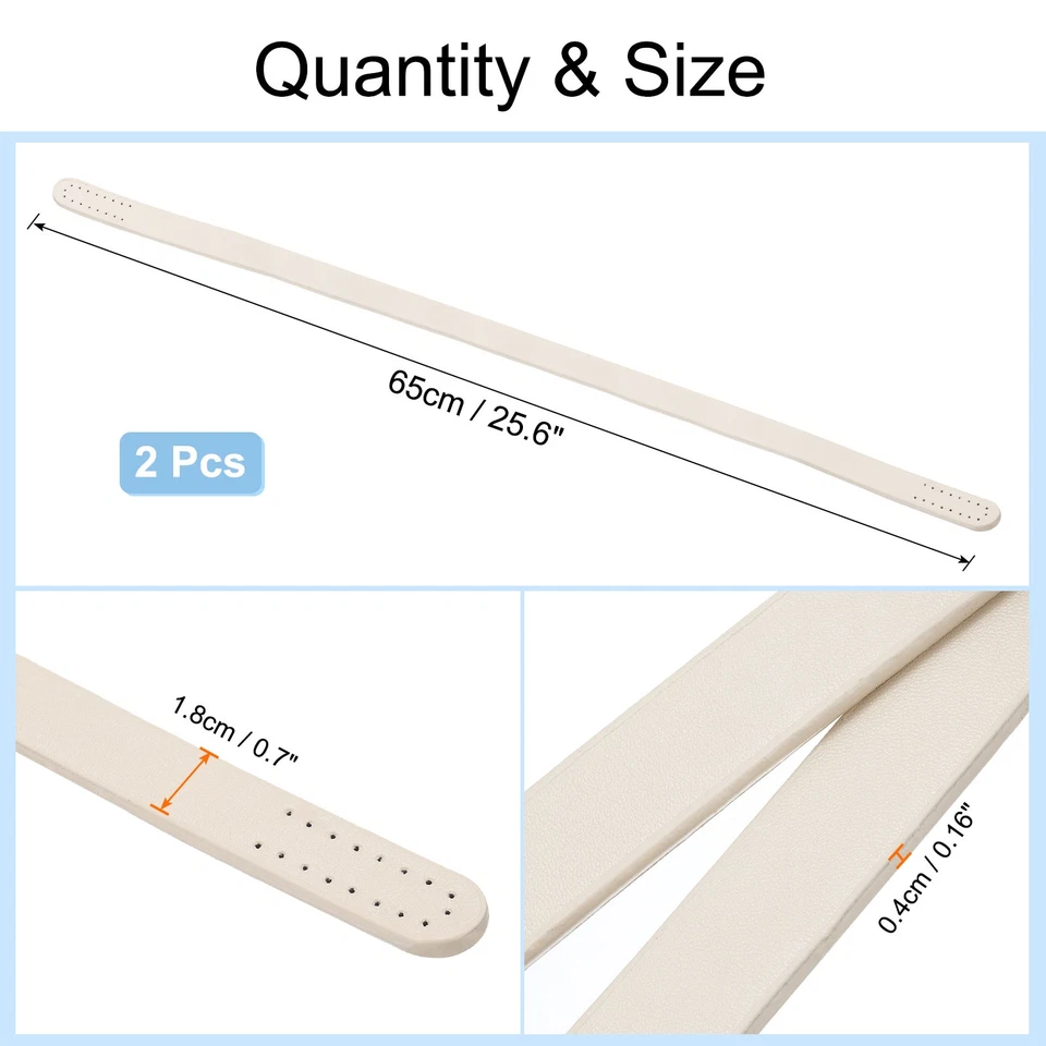 2 件装聚氨脂合成革包手柄,25.6 英寸替换肩带DIY包,灰色 — 第 2/4 张图片