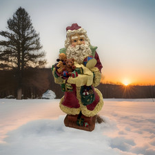 Santa Claus Christmas Holiday Decor 8.5 Inch Resin Figure with Gifts J2-AST21
