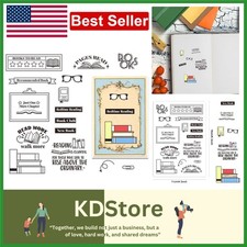 Vintage Clear Rubber Stamps Book Reading Glasses DIY Scrapbooking  Card Decor