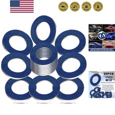 25-PCS 90430-12031 M12 Oil Drain Plug Gasket Washer Crush Seal - Aluminum Cr...