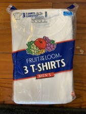 Vintage 2004 Fruit of the Loom 3 Pack White T-Shirts Unopened Size L