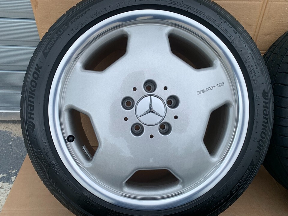 4 AMG Rims + Tires 17 Inches Mercedes W202 W208 R170 R171 W201 W124 ...