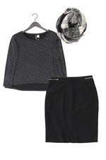 Completo moda donna taglia S con H&M camicia taglia S, H&M gonna taglia 36