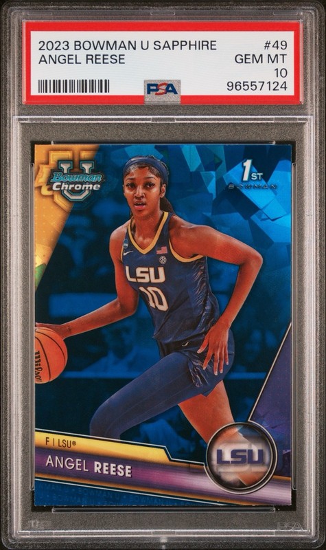 2023-24 Bowman University Chrome Sapphire Edition - Angel Reese #49 (RC) Psa 10