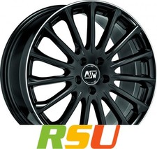 4x MSW MSW 30 gloss black diamond lip 7.5x18" ET45 LK5 114.3 ML 73.1 Alufelge...