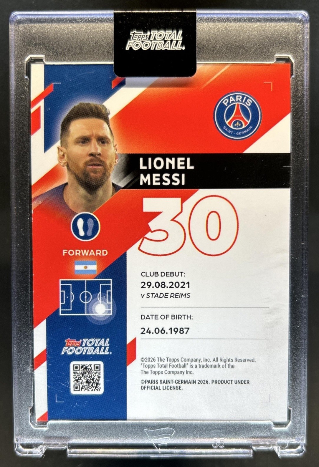 2025-26 Topps Total Football Lionel Messi #/99 Paris Saint Germain view 2