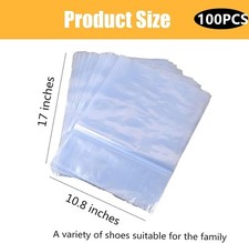 Shoes Shrink Wrap Bags, 100pcs Sneakers PVC Heat Shrinkable Plastic Wrap Larg...