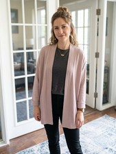 A New Day Pink Knit Kimono   Lightweight Open...