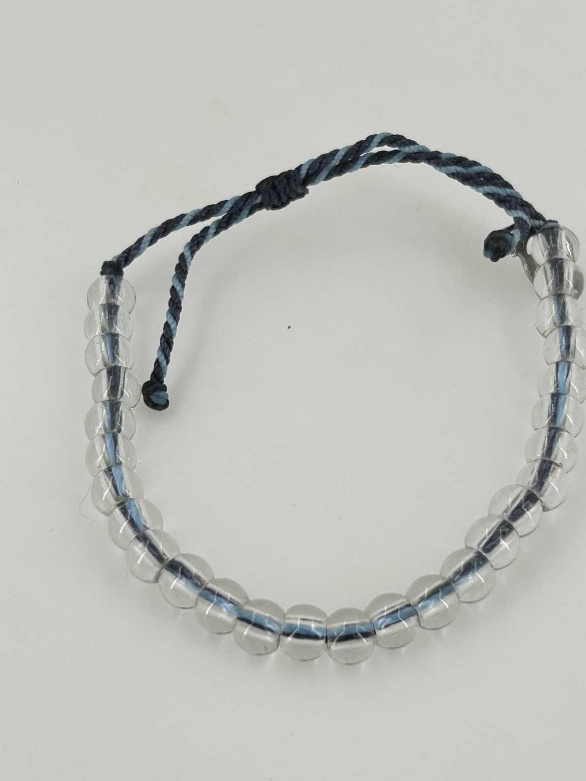 4Ocean Clear Beaded Adjustable String Bracelet Bl… - image 1