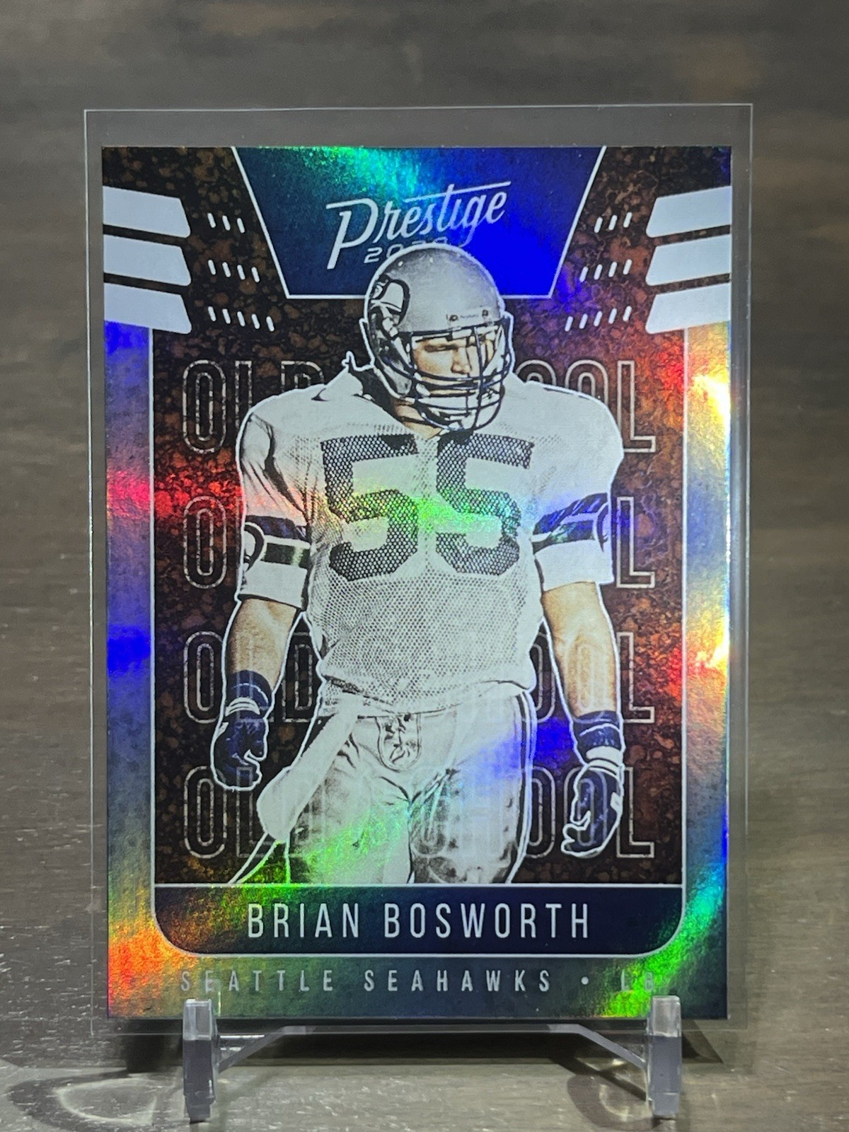 2020 Panini Prestige Brian Bosworth Old School Holo Foil #OS-BB Seattle Seahawks