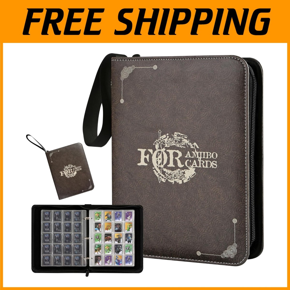 mini amiibo card binder Famard 300 Pockets Holder Compatible with Animal Crossing Cards, NFC Tags Game Cards ,Carrying Case for ACNH Amiibo Cards with Secure Zipper in Kenya Mini Amiibo Card Organizer -