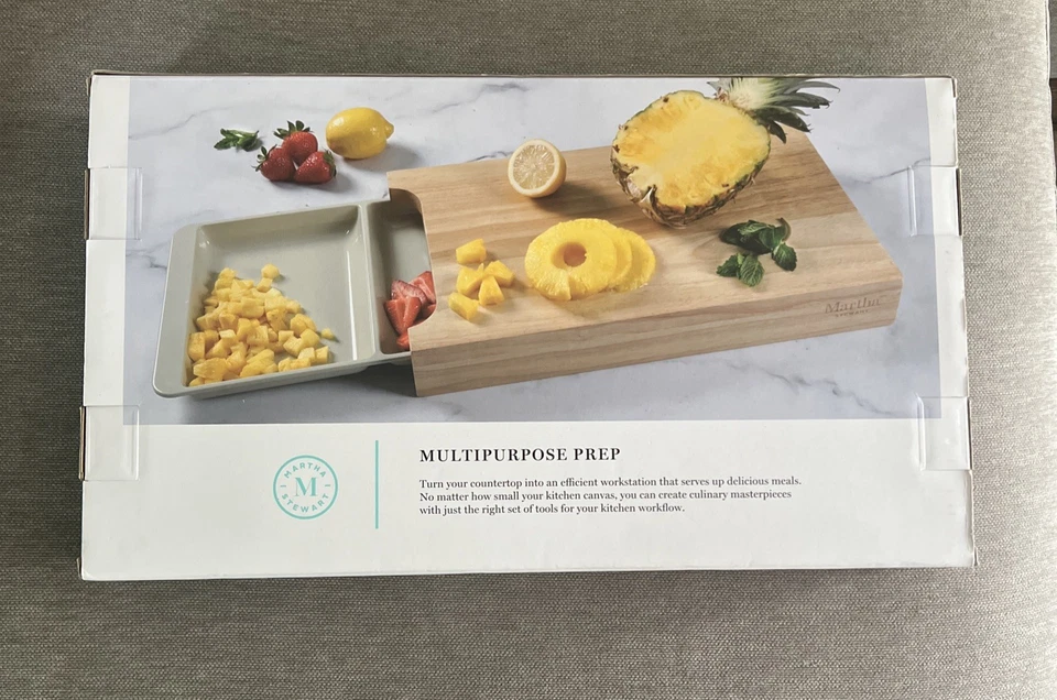 Martha Stewart 2-piece Cutting Board With Tray Rubberwood/Melamine - Image 2 of 4