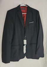 New YuanLu Boys Formal Black Suit Jacket Coat Red Inside Lining Size 20 Black