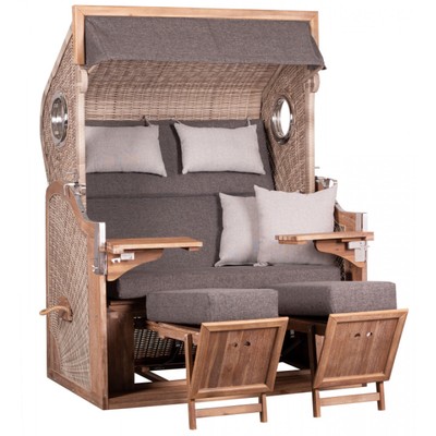 TRENDY by deVries Strandkorb ''TRENDY PURE GREENLINE 175XL'' PE ant. wh.
