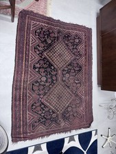 Auth: 19th / C Antique Qashqai Khamseh Tribes S Persian 68x51 As-is Animals RUG