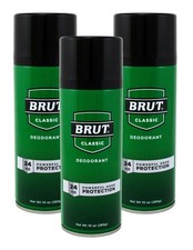Brut Deodorant Spray for Men 24 HR Odor Protection 10oz 3 Pack