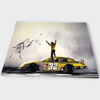 Kyle Busch LEGEND CHAMP signed 9x11 photo JGR #32 DOLLAR GENERAL BURNOUT VICTORY