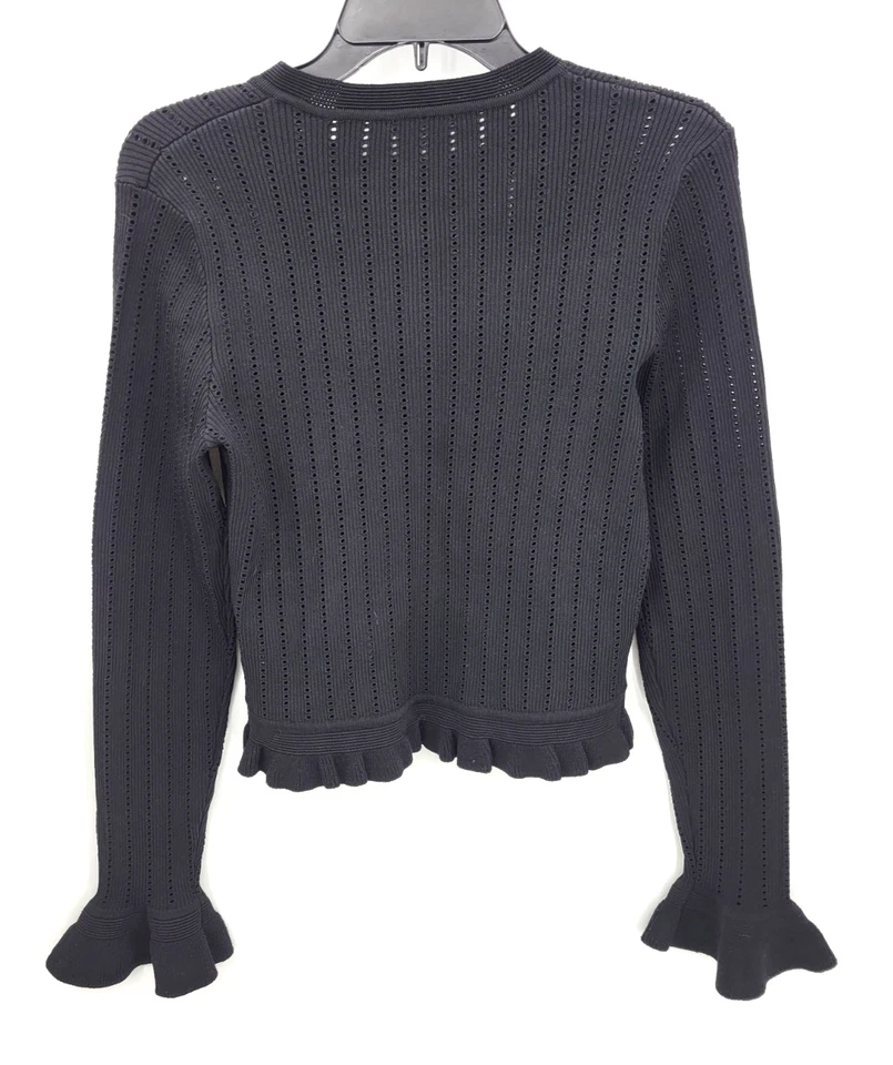 Кардиган Antonio Melani свитер женский средний черный укороченный с оборками манжета шикарный - Изображение 2 из 4