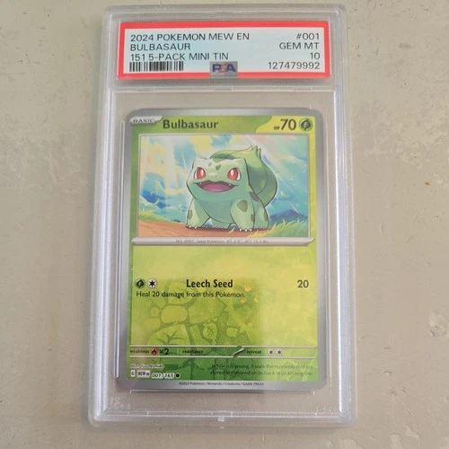 Pokemon Card PSA 10 Bulbasaur 001/165 151 Costco Cosmos Promo Holo Mini Tin 2024
