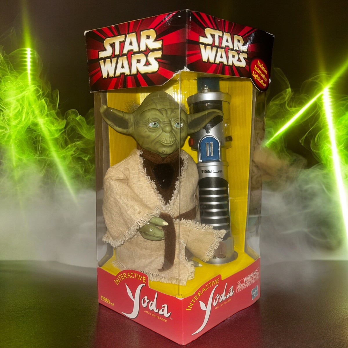 2000 Star Wars Interactive Yoda with Lightsaber NIB Tiger Electronics  Hasbro VTG