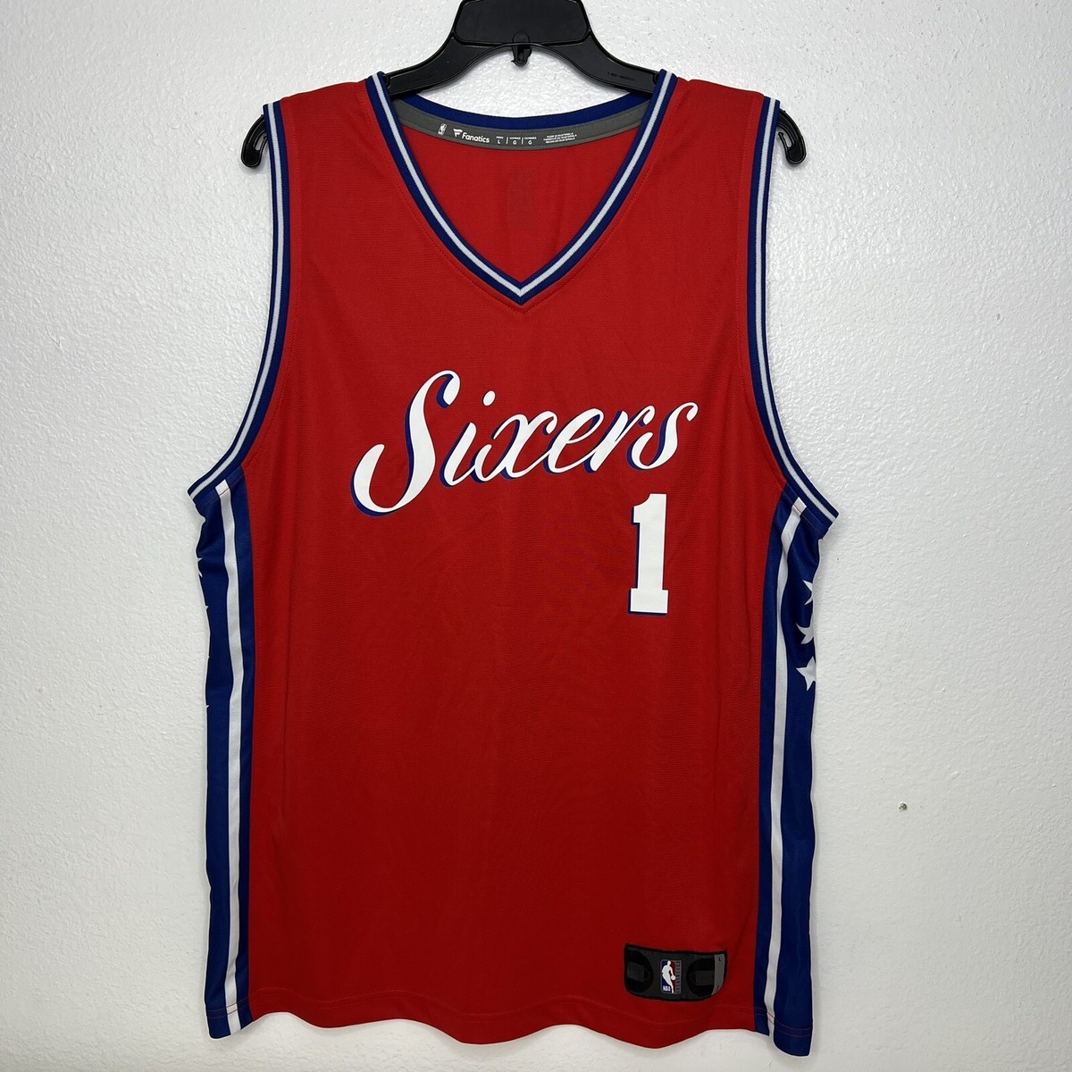 James Harden 76ers Fanatics Red Jersey #1 Sixers Stars Edition L