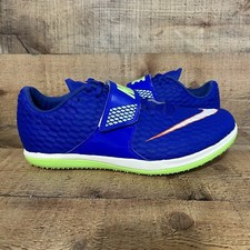Nike Men's Size 10.5 HJ High Jump Elite Race Blue White Lime Spikes 806561-400