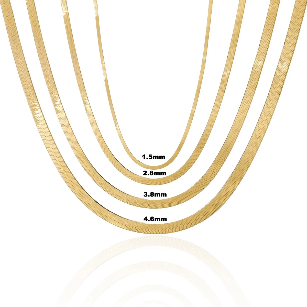 Herringbone gold necklace 14k deals