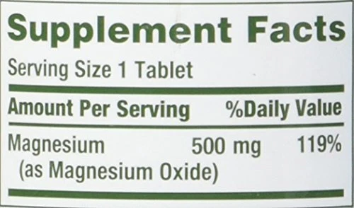 Nature's Bounty High Potency Magnesium 500mg 200 Tablets Pack of 2 Bottles - Image 3 of 4