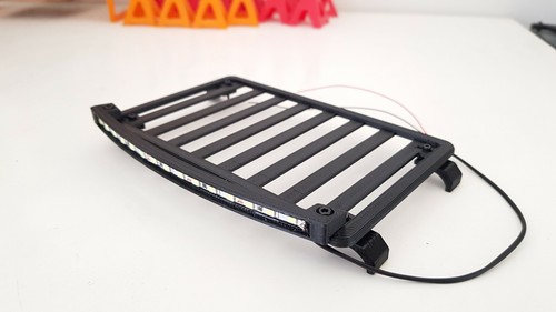 light bar upgrade for SCX10 axial Honcho body roof rack tow bar bumper snorkel - 第 14/18 張圖片