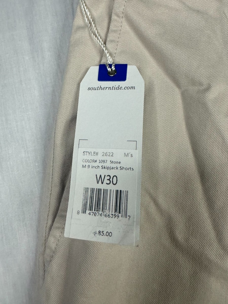 Southern Tide Short Mens Size W30 9 inch Chino The Skipjack Stone