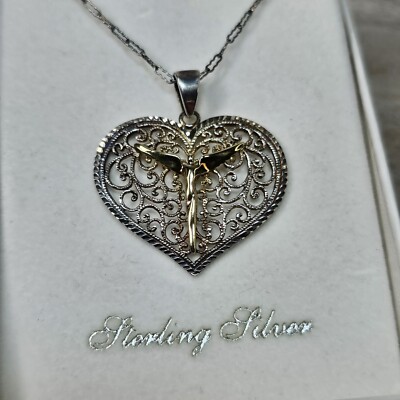 Lavaggi Angels Of Reconciliation Filigree Heart Pendant Necklace