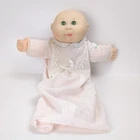 Mattel 1st Edition Cabbage Patch Doll 13" Bald Soft Body Green Eyes Baby Signed