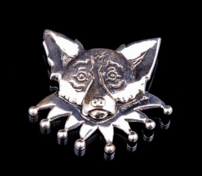 EXTREMELY RARE, LIMITED EDITION BLUE DOG MARDI GRAS LAPEL PIN