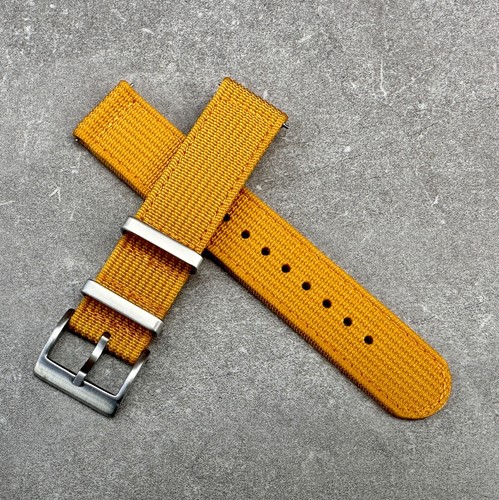 Two Piece NATO Watch Strap Quick Release Premium Ribbed Nylon 20mm 22mm - Picture 13 of 16
