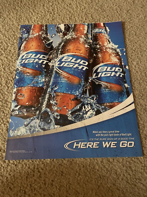 Vintage 2010 BUD LIGHT BEER BUDWEISER Poster Print Ad 