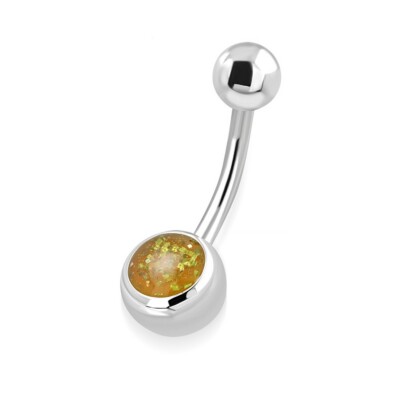 Edelstahl Piercing Bauchnabel G-1.6mm Banane Barbell Zirkonia belly y-inz492
