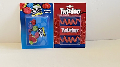 Jolly Rancher Gummies Radierer & Twizzlers Jumbo Radierer Neu Sammlerstück (2er Set)