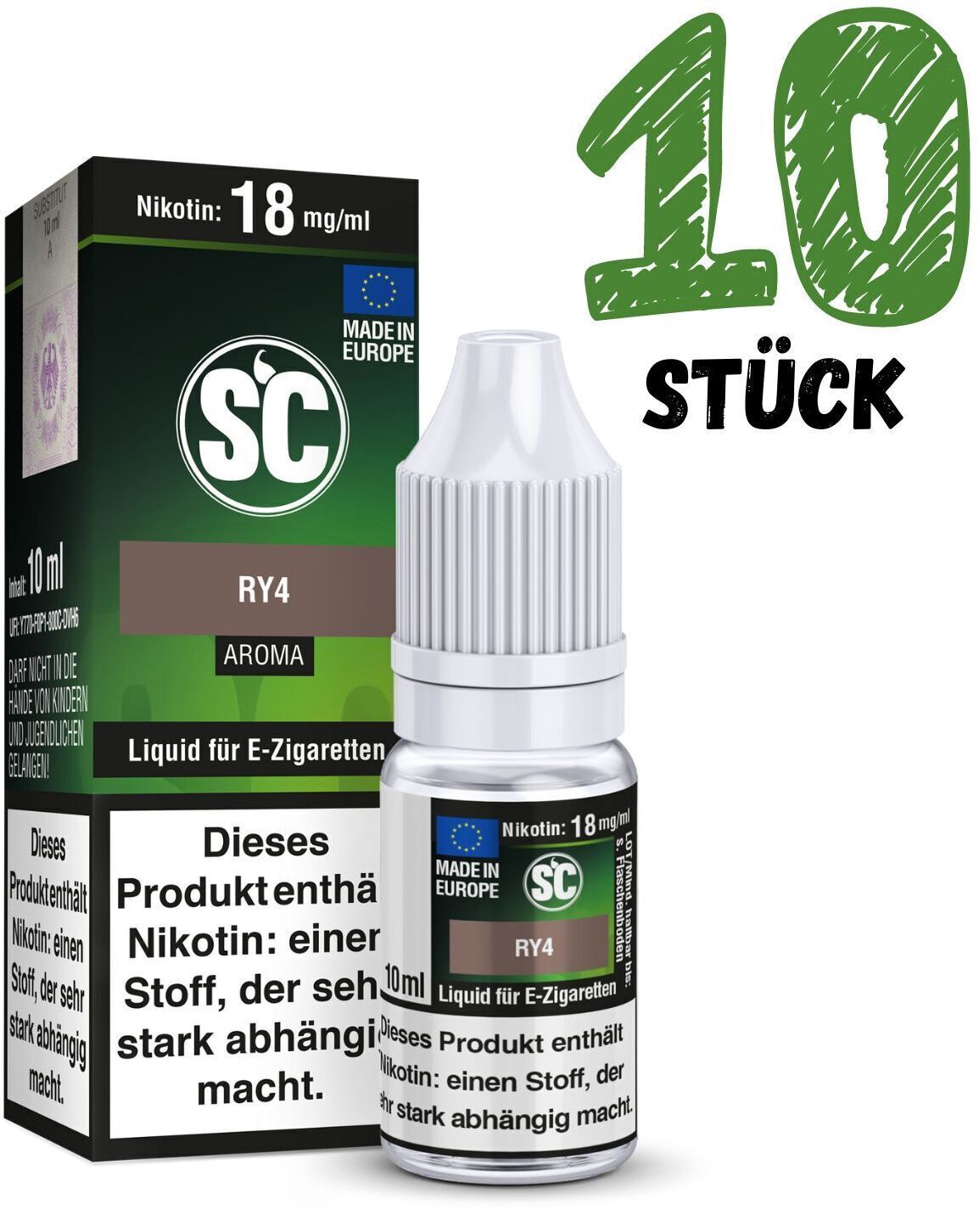 10x 10ml SC Frucht Liquid SC Tabak Liquid Probierbox E-Liquid Vape