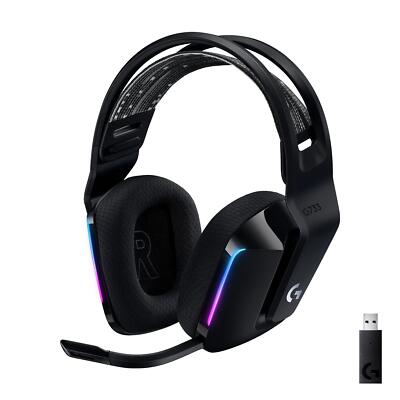 Logitech G733 Kabelloses RGB Gaming-Headset mit PRO-G und Blue VO!CE, Schwarz