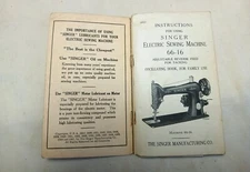 Vintage Instruction Manual for Singer Electric Sewing Machine 66-16