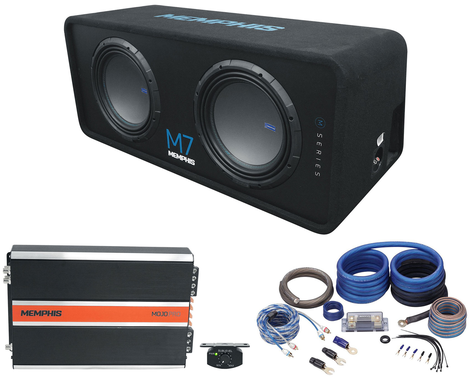 Memphis Audio M7E12D1 M7 Dual 12 автомобильных сабвуферов мощностью 3000 Вт Корпус Усилитель 112190₽