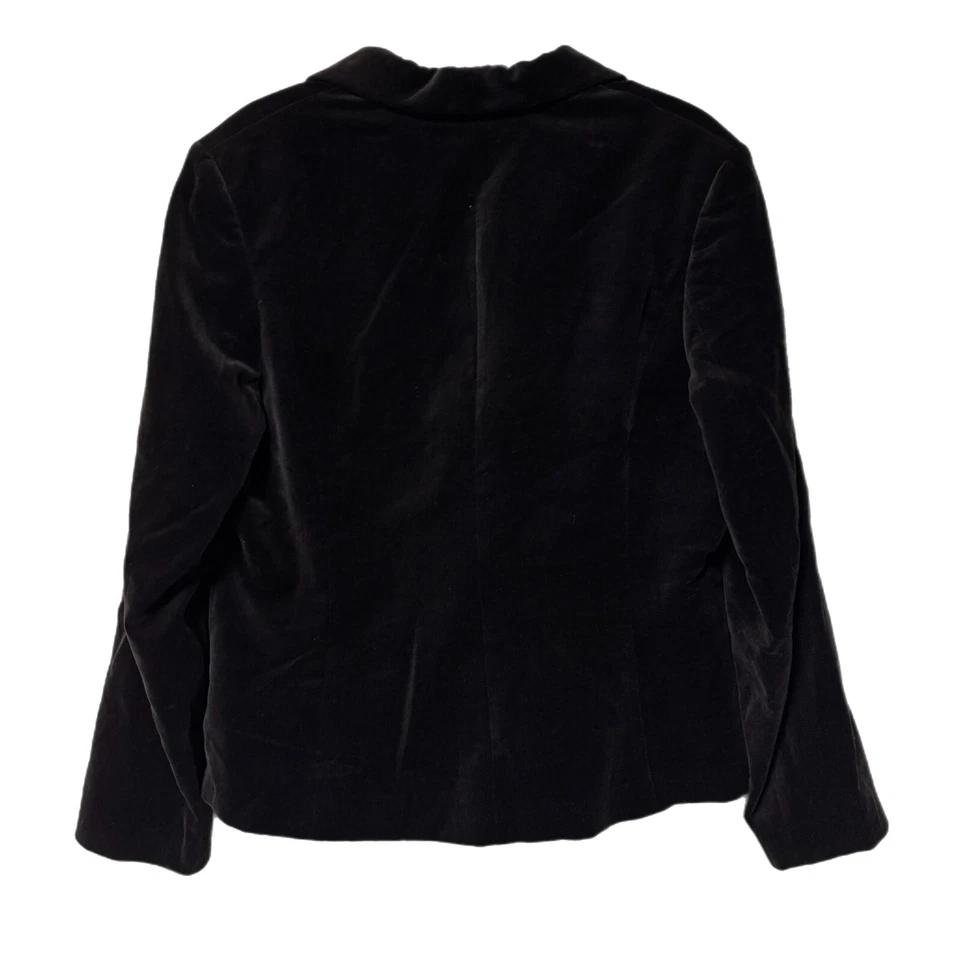 Винтажный Amanda Smith черный бархат со стразами кнопка блейзер куртка размер 16 - Изображение 4 из 4