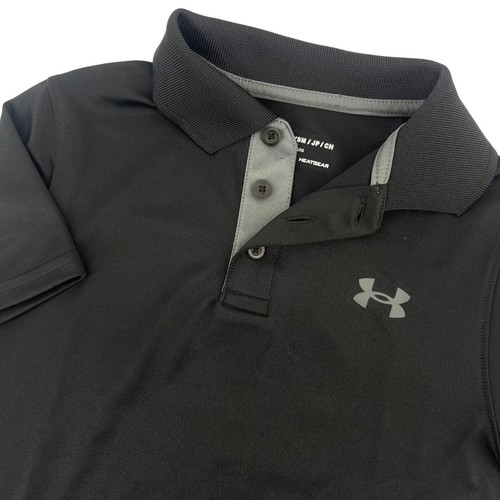 Under Armour Polo Shirt HeatGear Athletic Training Black Polo Shirt YSM